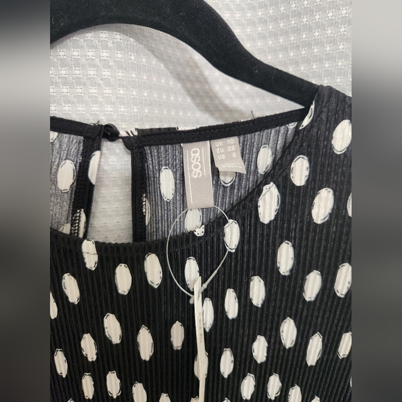 ASOS Polka Dot Plisse Culotte Jumpsuit - Picture 2 of 8